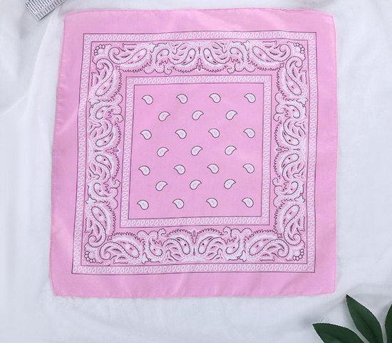 Bandana Hip Hop 100% Katoen Bandana rose écharpe carrée 55 cm * 55 cm bandeau imprimé pour femmes / hommes / Garçons/ Filles 2019 Mode