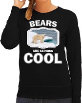 Dieren ijsberen sweater zwart dames - bears are serious cool trui - cadeau sweater ijsbeer/ ijsberen liefhebber S