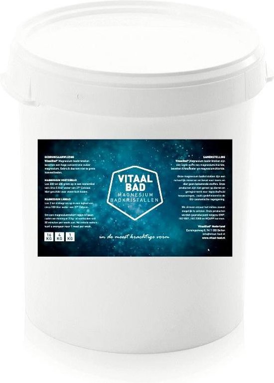 16 KG VitaalBad® Magnesium Badkristallen Badvlokken Badzout - meest  Krachtige en Pure... | bol.com