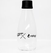 The Food Enthusiast X Retap Waterfles - Glas - 0,5 L - Zwart - Levenslange Garantie!