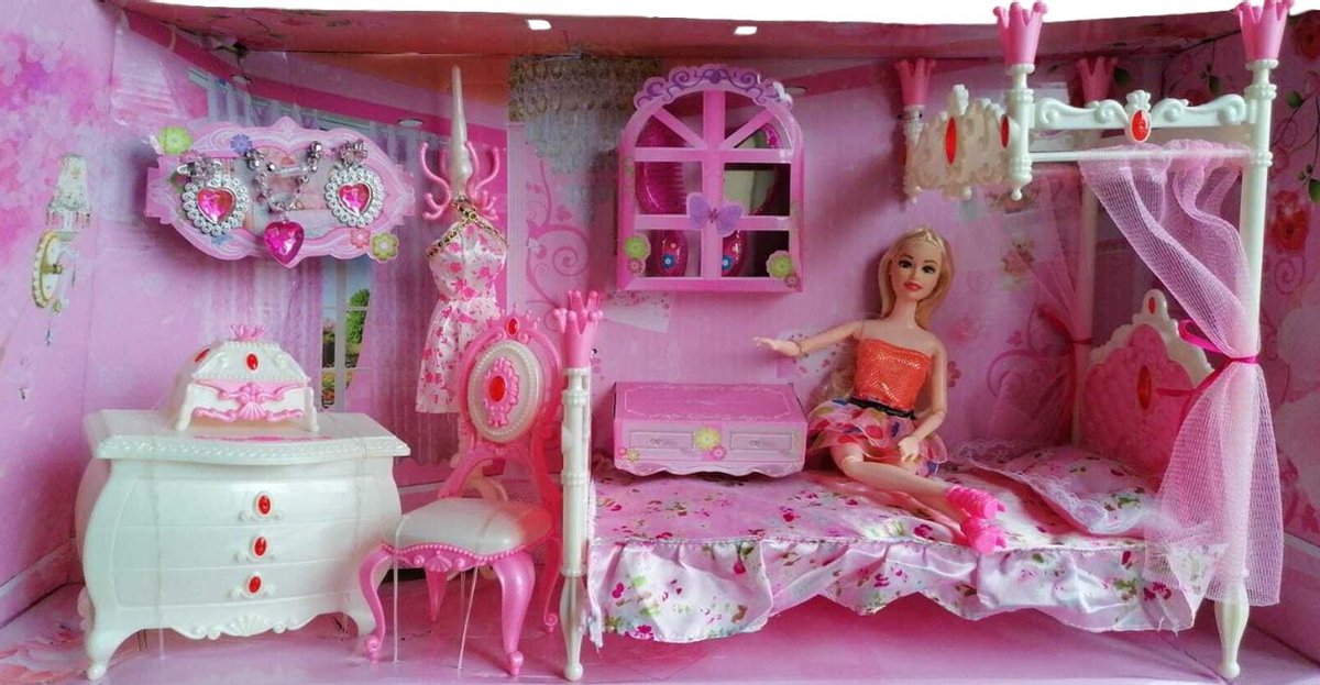 Buurt Referendum gen Barbie Huis Kamer Met Bed en Barbie Meubels - Geschikt voor Barbie | bol.com