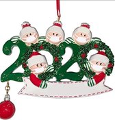 Kerst Ornament | Kerstversiering | Kerstbal | Kerstcadeau | 5 poppetje | Plastic | Hoe was 2020? | Mondmaskers