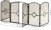 Crannog modern groot openhaardscherm met deuren - zwart gaas brandscherm/kachelscherm voor open haarden - vrijstaand of muurbevestiging - (HxBxD)