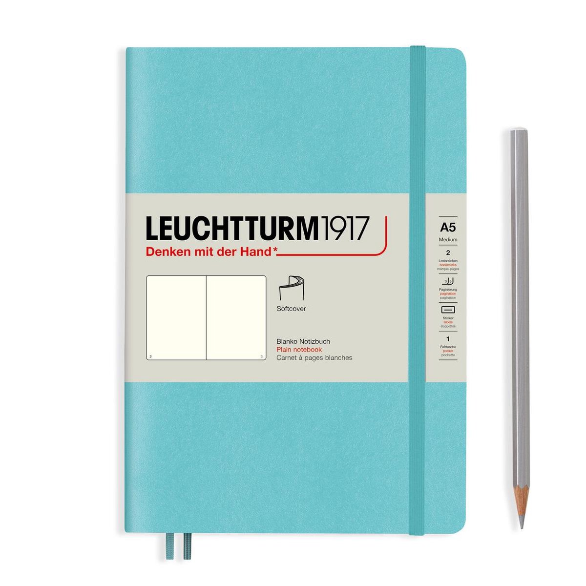Leuchtturm1917 A5 Medium Notitieboek blanco Aquamarine softcover