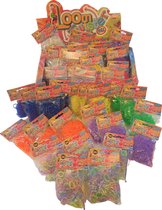 Loombandjes XXL multikleur pakket 14.400-delig - Verschillende kleuren loombandjes met 48 weefhaken, loomnaalden én 48 zakjes s-clips