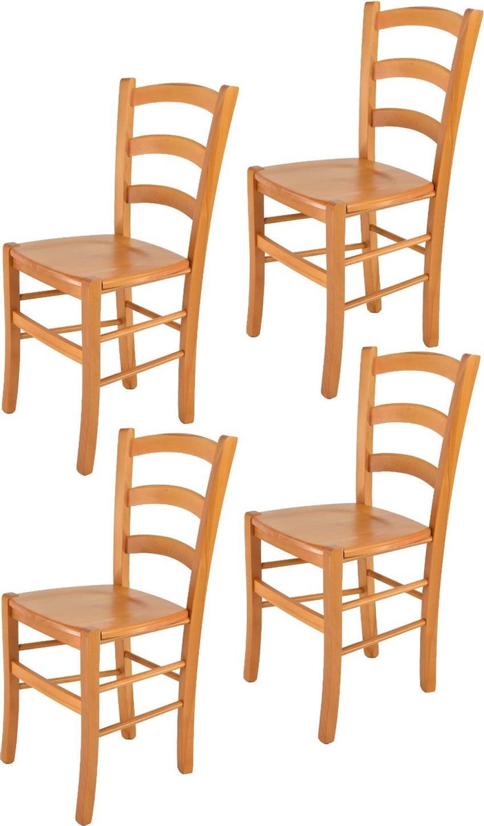 Tommychairs Venice - Eetkamerstoelen - Set van 4 - Bruin - Hout
