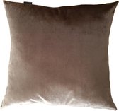 Sierkussen - Velvet - Bruin En Bont - 50 Cm X 50 Cm