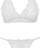 KNAL AANBIEDING!!! - Ouno - Sexy lingerie set - 2 parts - size S/M - White - gave Cadeaubox  - j5295 - ideaal om te geven of te ontvangen