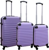 Travelerz kofferset 3 delig met wielen en cijferslot - handbagage koffers - ABS - lila