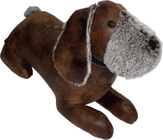 Butoir de porte chien debout 23 cm brun-beige