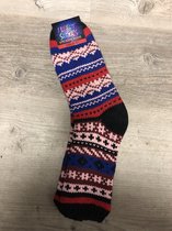 Fleece socks - Huissokken Zwart/Rood maat 39-42 Antislip & Warme binnenvoering