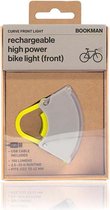 Bookman Curve Fietsverlichting - LED Voorlicht - Oplaadbaar via USB - Compact Design - Grijs