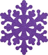 Sneeuwvlok 2 vilt onderzetters  - Paars - 6 stuks - ø 9,5 cm - Kerst onderzetter - Tafeldecoratie - Glas onderzetter - Cadeau - Woondecoratie - Tafelbescherming - Onderzetters voor