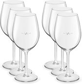 12x Luxe wijnglazen voor witte wijn 320 ml Esprit - 32 cl - Witte wijn glazen met maatstreep - Wijn drinken - Wijnglazen van glas