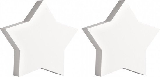 5x stuks witte houten MDF sterren van 11 cm - vormen en figuren | bol.com
