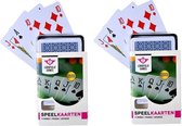 2x Speelkaarten plastic poker/bridge/kaartspel in bewaar box - Kaartspellen - Speelkaarten - Pesten/pokeren