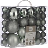 46x stuks kunststof kerstballen mint groen 4, 6 en 8 cm - Kerstboomversiering/boomversiering/kerstversiering