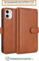 Fooniq Portemonnee Hoesje Hoogwaardig PU Leer Bruin - Geschikt Voor Apple iPhone 12/12 Pro