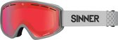 SINNER Batawa OTG Skibril - Lichtgrijs - Rode Spiegellens