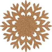 Sneeuwvlok vilt onderzetters  - Lichtbruin - 6 stuks - ø 9,5 cm - Kerst onderzetter - Tafeldecoratie - Glas onderzetter - Woondecoratie - Tafelbescherming - Onderzetters voor glaze