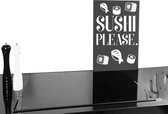 Tekstbord keuken Sushi please donkergrijs-60/40 cm (lxb)