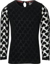 Quapi, zwart hartjes shirt Djinty maat 134/140