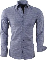 Montazinni - Heren Overhemd - Geruit - Slim Fit - Donker Grijs