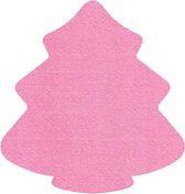 Kerstboom vilt onderzetters  - Roze - 6 stuks - 10 x 9,5 cm - Kerst onderzetter - Tafeldecoratie - Glas onderzetter - Cadeau - Woondecoratie - Tafelbescherming - Onderzetters voor glazen - Kerst tafelen - Woonaccessoires - Tafelaccessoires