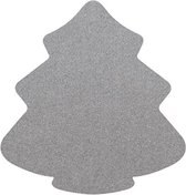 Kerstboom vilt onderzetters  - Lichtgrijs - 6 stuks - 10 x 9,5 cm - Kerst onderzetter - Tafeldecoratie - Glas onderzetter - Woondecoratie - Tafelbescherming - Onderzetters voor gla