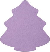 Kerstboom vilt onderzetters  - Lila - 6 stuks - 10 x 9,5 cm - Kerst onderzetter - Tafeldecoratie - Glas onderzetter - Cadeau - Woondecoratie - Tafelbescherming - Onderzetters voor