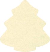 Kerstboom vilt onderzetters  - Creme - 6 stuks - 10 x 9,5 cm - Kerst onderzetter - Tafeldecoratie - Glas onderzetter - Cadeau - Woondecoratie - Tafelbescherming - Onderzetters voor