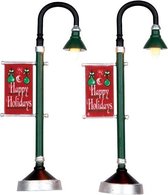 Lemax - Municipal Street Lamp -  Set Of 2 -  B/o (4.5v) - Kersthuisjes & Kerstdorpen