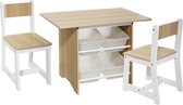 Atmosphera Kinderkamerset Een tafel met 4 opbergbakken en 2 stoelen - Tekentafel - Speeltafel