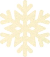 Sneeuwvlok 3 vilt onderzetters  - Creme - 6 stuks - ø 9,5 cm - Kerst onderzetter - Tafeldecoratie - Glas onderzetter - Cadeau - Woondecoratie - Tafelbescherming - Onderzetters voor