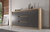 Dressoir Melody - Grijs - Eiken - 140 cm