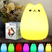 Beweegbare LED-nachtlampje | Multicolor | Kattenlamp | USB-oplaadbare verlichting | 7-Kleurig breathing dual licht-modi