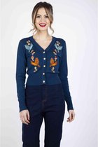 Voodoo Vixen Cardigan -XL- Ginny Woodland Blauw