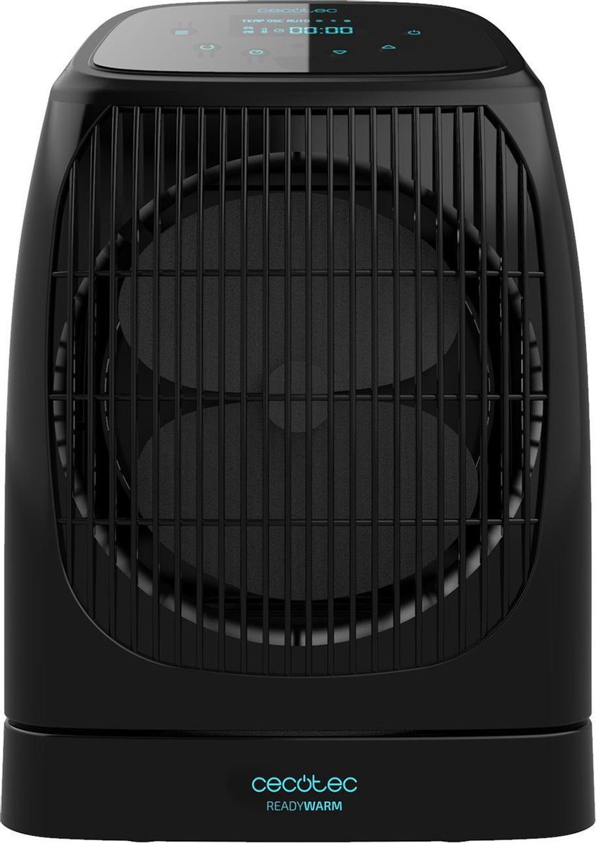 Cecotec Draagbare elektrisch tafel ventilatorkachel LCD - Warmte en koude ventilator - Verwarming - Kachel - Heater - Zwart