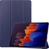 3-Vouw sleepcover hoes - Geschikt voor Samsung Galaxy Tab S7 Plus / Tab S8 Plus - Blauw