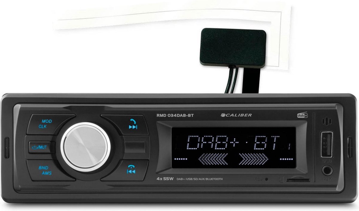 Autoradio Caliber avec Bluetooth - DAB - DAB+ - USB, SD, AUX, FM - 1 DIN -  Simple DIN