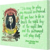 J.S. Baach Bach Quote Sheep (Schaap) - Canvas 30x20 cm - Grappige Klassieke Muziek Dieren - Great Animal Composers