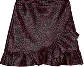 Imitatie leren rokje met luipaard/panter/dieren print, rood (maat S)