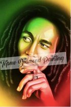 TOPMO - Bob Marley - Chanteur - Photo colorée - 40 x 50 CM - Paquet de peinture au diamant - Peinture au diamant HQ - Couverture complète - Peinture au diamant - pour adultes - ROND