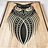 Uil muur decoratie, Owl Wood, Wanddecoratie Muurdecoratie, Houten decor, Uil Tribal, Handgemaakte hardhout cadeau, houten decoratie, cadeau voor haar, uil cadeau Paneel, vogelliefh