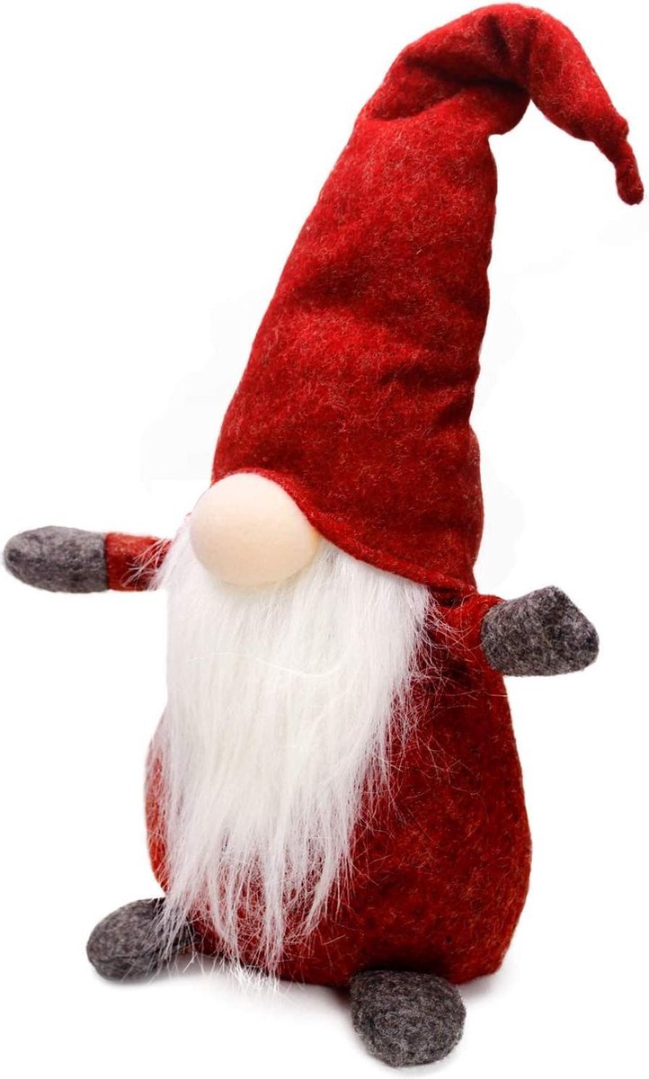 Airlab Décorations De Noël Père Noël GNOME Tomte 19 Pouces de Haut Poupée Ornement Santa Figurines Suédoises Gris Cadeaux De Nains Scandinaves pour Enfants Famille Amis De Noël