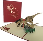 pop-up dinosaurus  wenskaart met envelop  geboorte kaart met humor