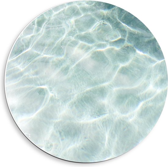 Forex Wandcirkel - Weerkaatsende Zon in het Water - 40x40cm Foto op Wandcirkel (met ophangsysteem)