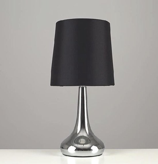weefgetouw Interpunctie Inzichtelijk Trend Products – Moderne touch tafellampen in chroom met zwarte stoffen kap  (set van... | bol.com