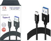 Olesit USB-C / Type C 1 mètre de charge Fast 3,6 A - Câble de charge rapide - Chargement sécurisé - Synchronisation et transfert de données - Zwart