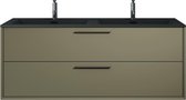 Badplaats - Badkamermeubel Colon 120cm - Badmeubel met zwarte wastafel
